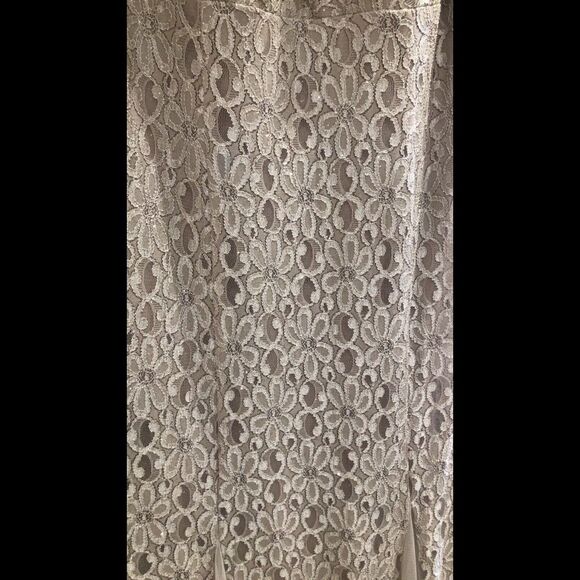 Women’s Formal Dress Size 14 Evening Champagne RM Richards Lace Beaded Pearl C16 - Picture 8 of 12
